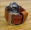 Vintage Leather Watch Band | Bronco |  Chestnut | Grey Stitching | Panatime.com