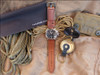 Vintage Calf Leather Watch Band | Explorer | Brandy | Black Stitching