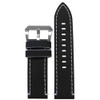 Genuine Leather Watch Band | Galaxy | Black | White Stitching | Panatime.com