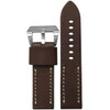 Vintage Leather Watch Band | HZ Half Stitch | Dark Brown | White Stitching | Panatime.com