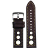 Italian Lamb Leather Watch Strap  | Torrino Rally | Brown | Yellow Stitch & Back | Panatime.com