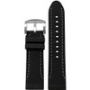 Waterproof Silicone Watch Strap | Black | Diver | White Stitching | Panatime.com