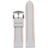 Waterproof Silicone Watch Strap | White | Diver | Orange Stitching | Panatime.com
