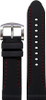 Waterproof Silicone Watch Strap | Black | Diver | Red Stitching | Panatime.com