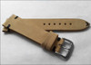 Vintage Leather Watch Strap | Black Stitching | Beige | Panatime.com
