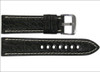 RIOS1931 Genuine Alligator Watch Strap | Padded | Flank Cut | White Stitching | Black  | Panatime.com