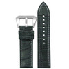 Alligator Skin Watch Strap | Matte | Flat | White Stitching | Green | Panatime.com