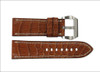 Genuine Alligator Watch Strap | Premium Cut | White Stitching | Cognac | Panatime.com