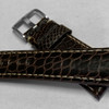 Brown Genuine Louisiana Alligator Skin | Flank Cut | Padded | White Stitching | Panatime.com