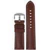 Vintage Leather Classic "Officer" Watch Strap | Brown-Red |  Off-White Stitch | Panatime.com