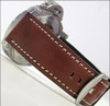 Vintage Leather Classic "Officer" Watch Strap | Brown-Red |  Off-White Stitch | Panatime.com