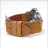 Vintage Leather "Loco" Horse Watch Strap | Beige | Match "X" Stitch | MB-1 | Flat | Panatime.com
