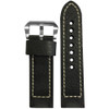 Vintage Leather Watch Band | Black | White Box Stitch | For Panerai | Panatime.com