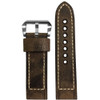 Vintage Leather Watch Band | Brown Raw | White Box Stitch | For Panerai | Panatime.com