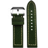 Vintage Leather Watch Band | Green | White Box Stitch | Panatime.com