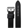 HZ Vintage Leather Watch Band | Black | Flat | Black Stitch | Panatime.com
