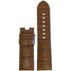 Embossed Leather Gator Watch Band | Chestnut | Match Stitch | for Panerai Deploy | Panatime.com