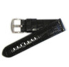 Natural Classic Embossed Leather Gator Watch Band | Black | Padded | Match Stitch | Panatime.com