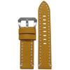 Soft Camel Vintage Leather Watch Band | Flat | White Stitch | Panatime.com