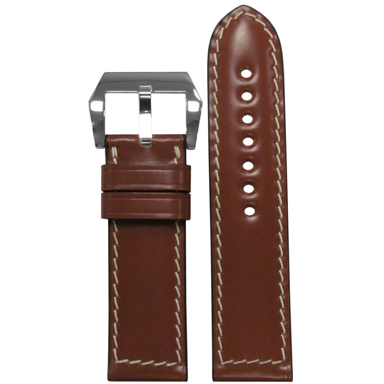 bestøve forstyrrelse Bliver værre RIOS1931 | 24mm Cognac Shell Cordovan Leather Watch Band | White Stitch