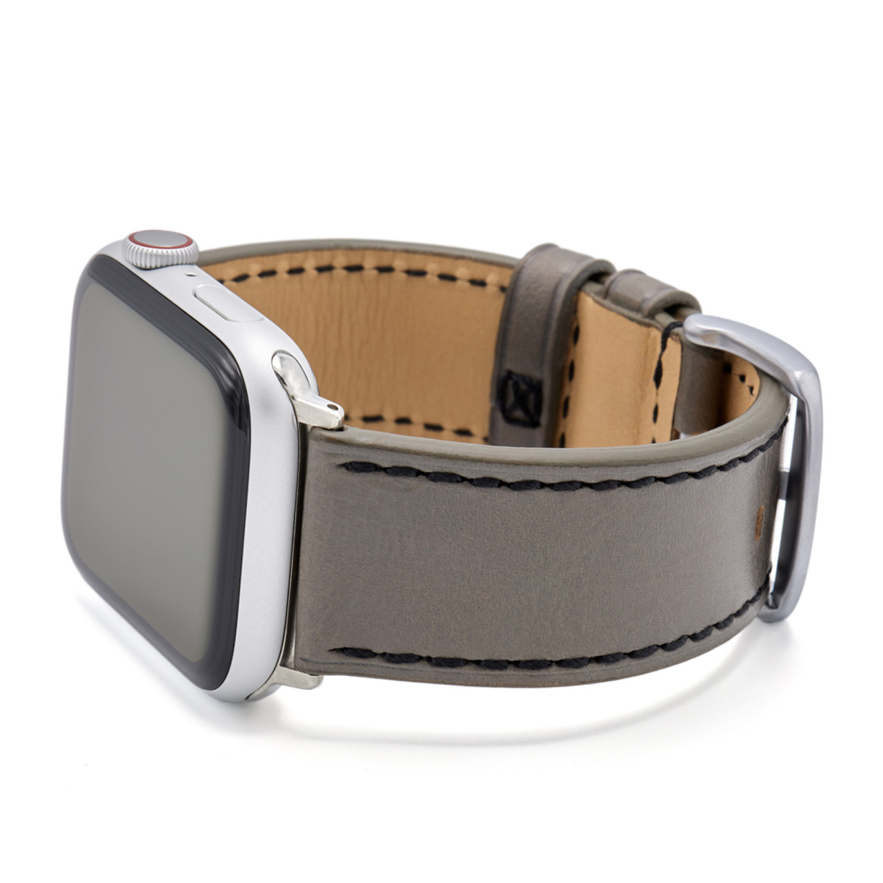 RIOS1931 | Tanned Leather Watch Band | Grey | Black Stitch