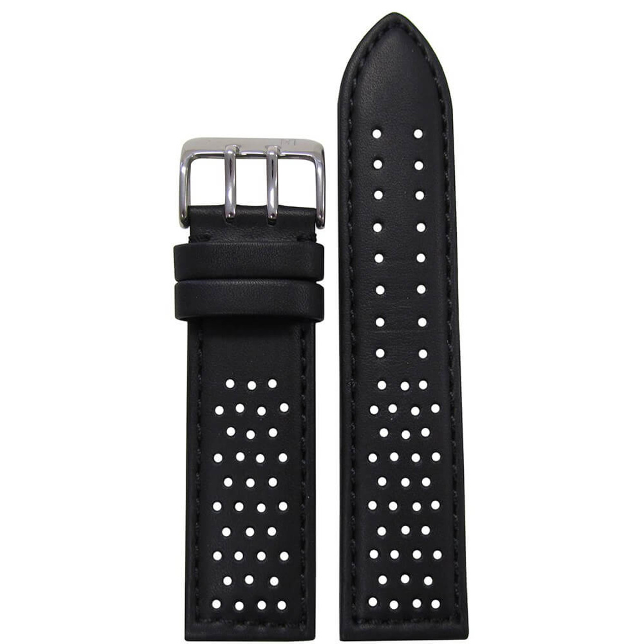Piero Magli Black Genuine Perforated Leather with Colored Stitching and ...