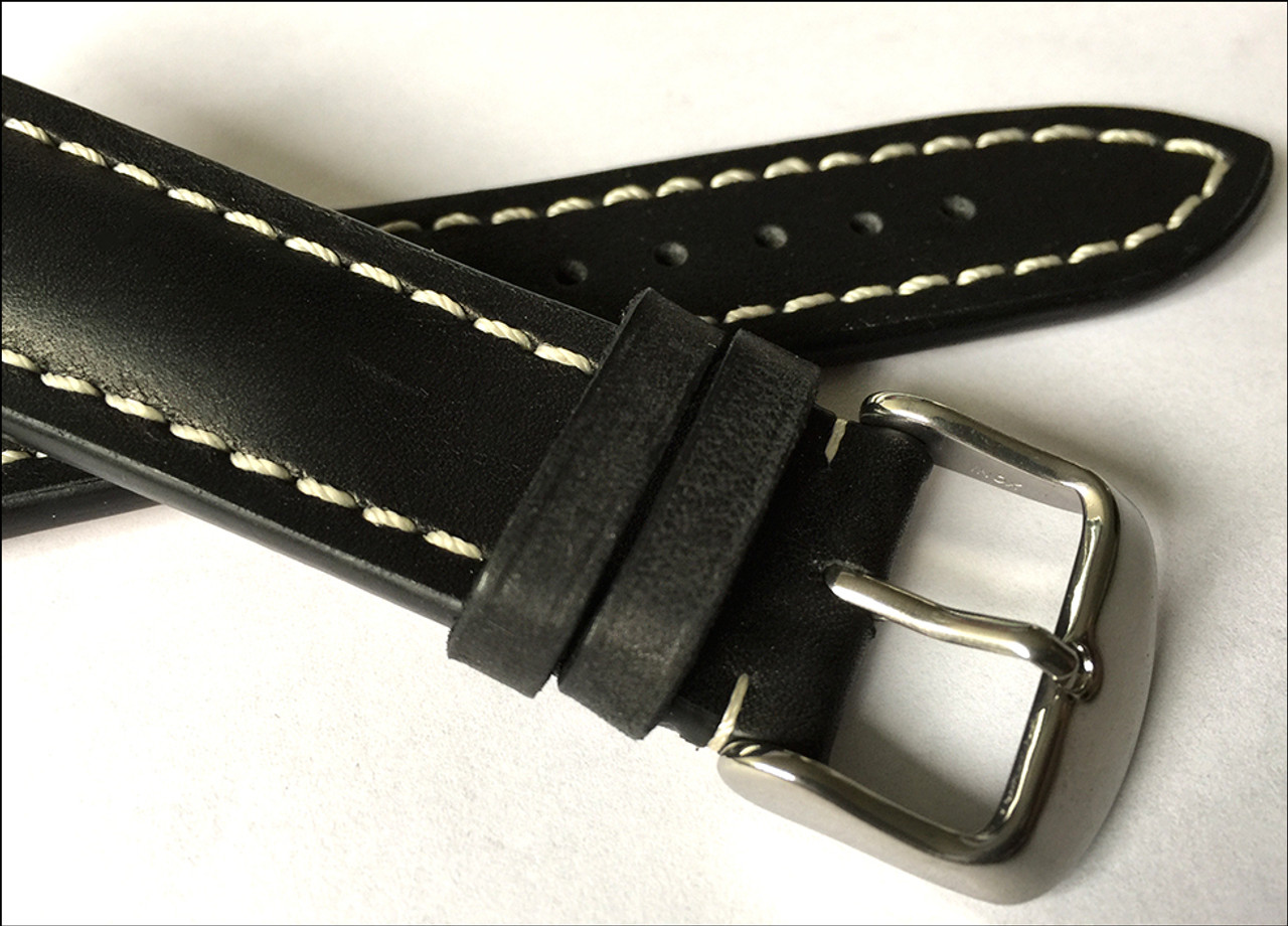 RIOS1931 | Vintage Leather Watch Band | White Stitch | For Breitling