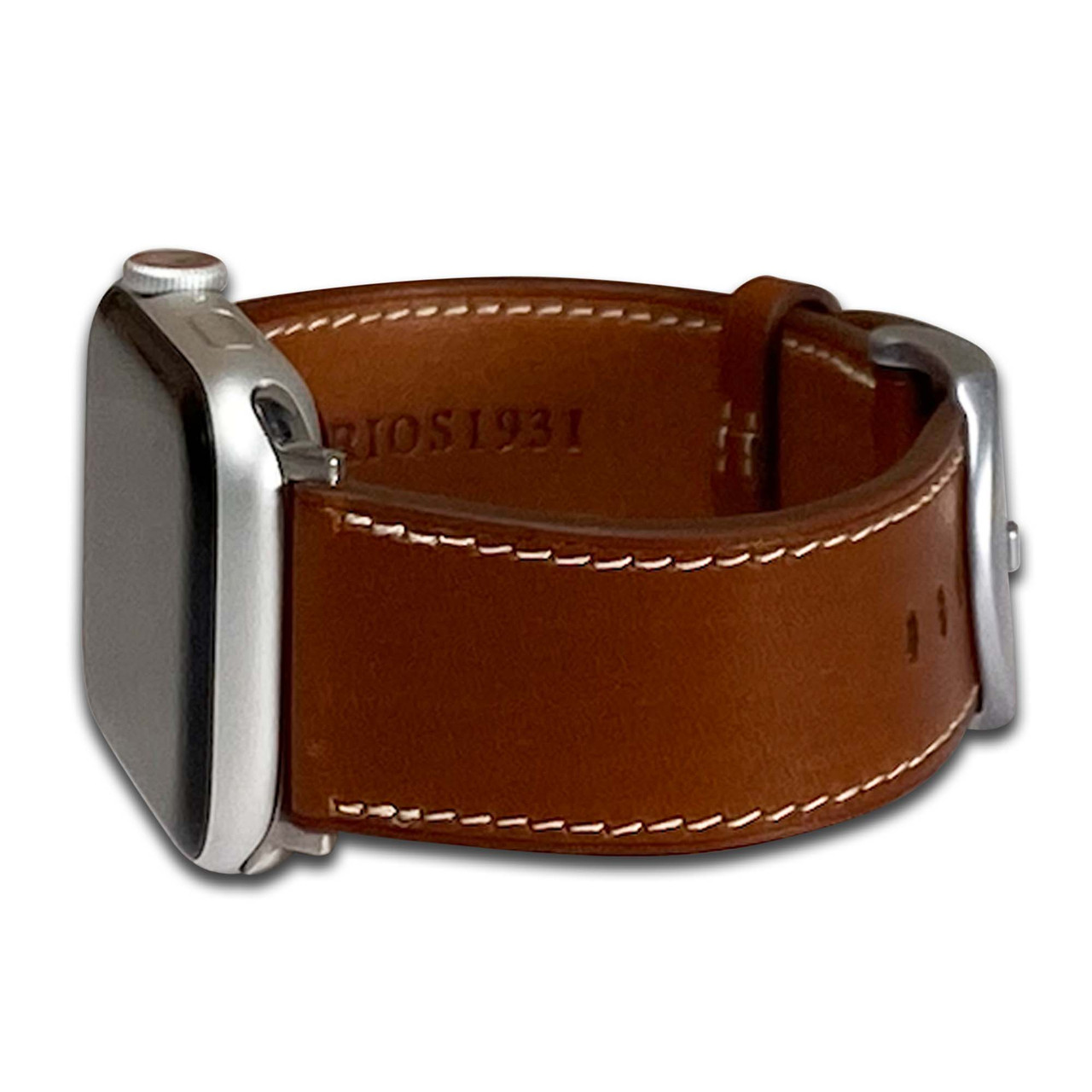 Apple Watch | Hermes Leather | Cream White Stitch | 2.7mm | Panatime.com