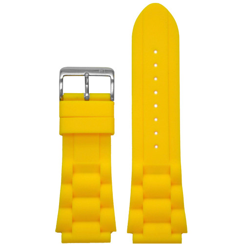 20mm Piero Magli Yellow Waterproof Silicone Oyster Diver Watch Strap | Panatime.com