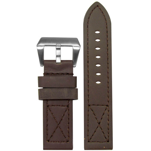 22mm Brown "Loco" Horse - Flat, Match "X" Stitch MB-1 | Panatime.com