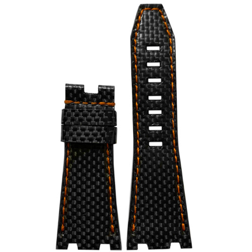 Black Carbon Fiber Watch Band with Black Stitching for 42MM AP Royal Oak Offshore | Panatime.com