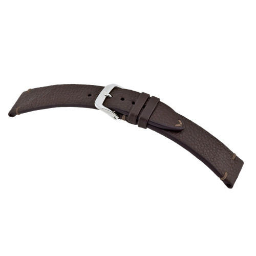 Mocha RIOS1931 Mittenwald - Certified Organic Leather Watch Band with Minimal Stitching
