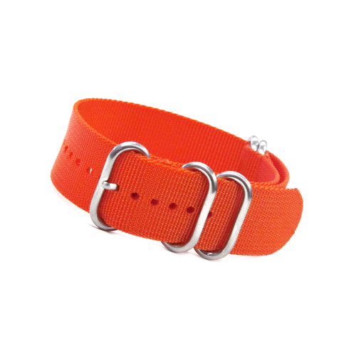 Orange 5-Ring Ballistic Nylon Waterproof Watch Strap | Panatime.com
