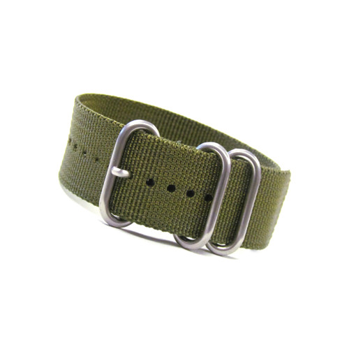 Olive 3-Ring Ballistic Nylon Watch Strap | Panatime.com