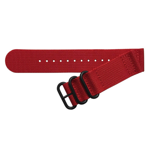 Red Two-Piece Ballistic Nylon (V2) Watch Strap with PVD Hardware | Panatime.com