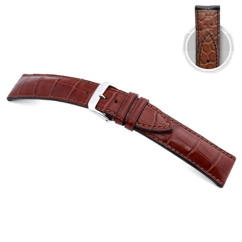 Mahogany RIOS1931 Monarch - Genuine Alligator Watch Strap with Alligator Lining | Panatime.com