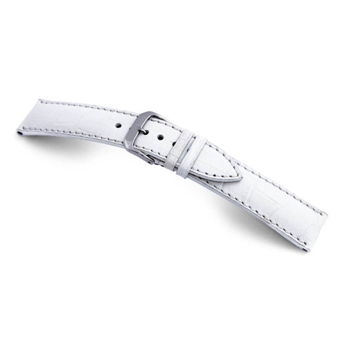 RIOS1931 White New Orleans, Embossed Alligator Grain Watch Strap | Panatime.com