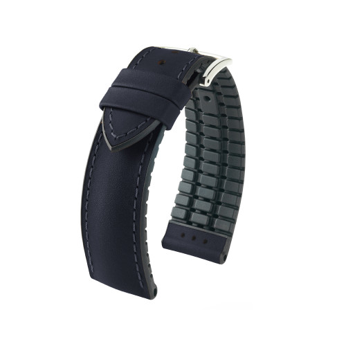 Black Hirsch James - Hirsch Performance Series Vegetable Tanned Italian Calfskin Watch Strap with Premium Caoutchouc Lining | Panatime.com