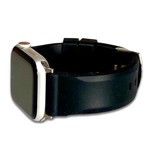 RIOS1931 Kansas Black Genuine Rubber Watch Band | For Apple Watch