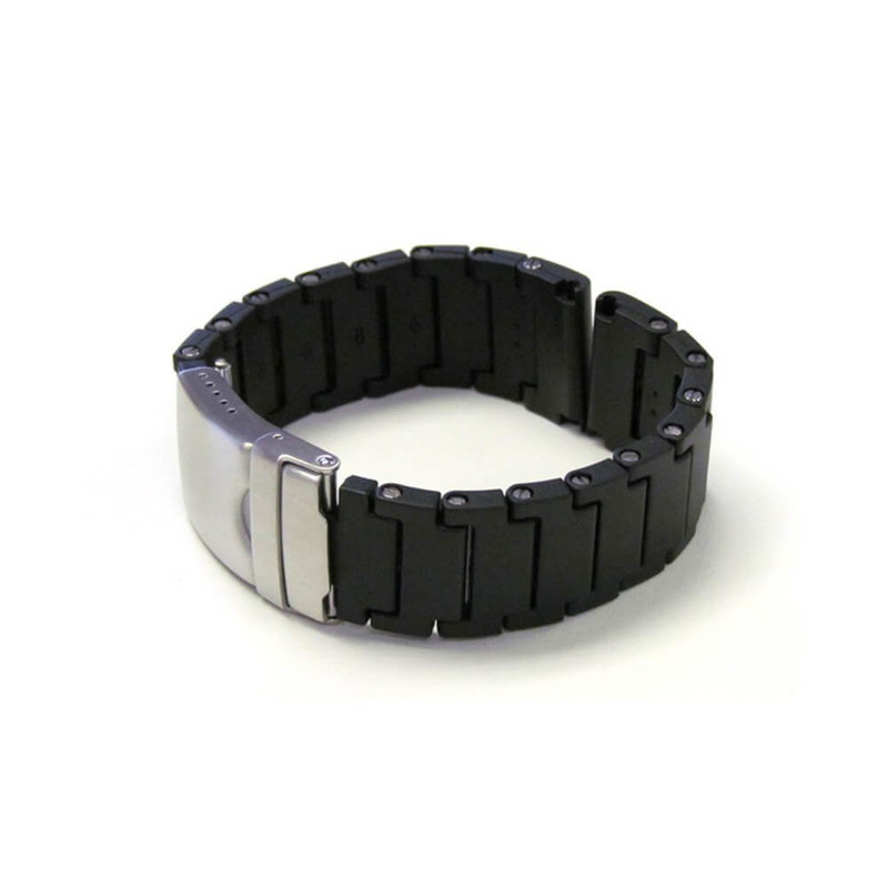 24mm Black PU Waterproof Bracelet - Screw-in Adjustable Links | Panatime.com