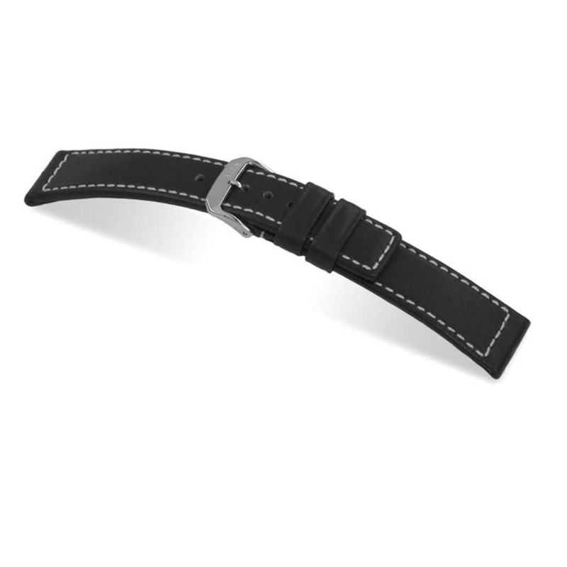 RIOS1931 Black Mariner, Hydrophobic Leather (Water Resistant) Watch Strap | Panatime.com