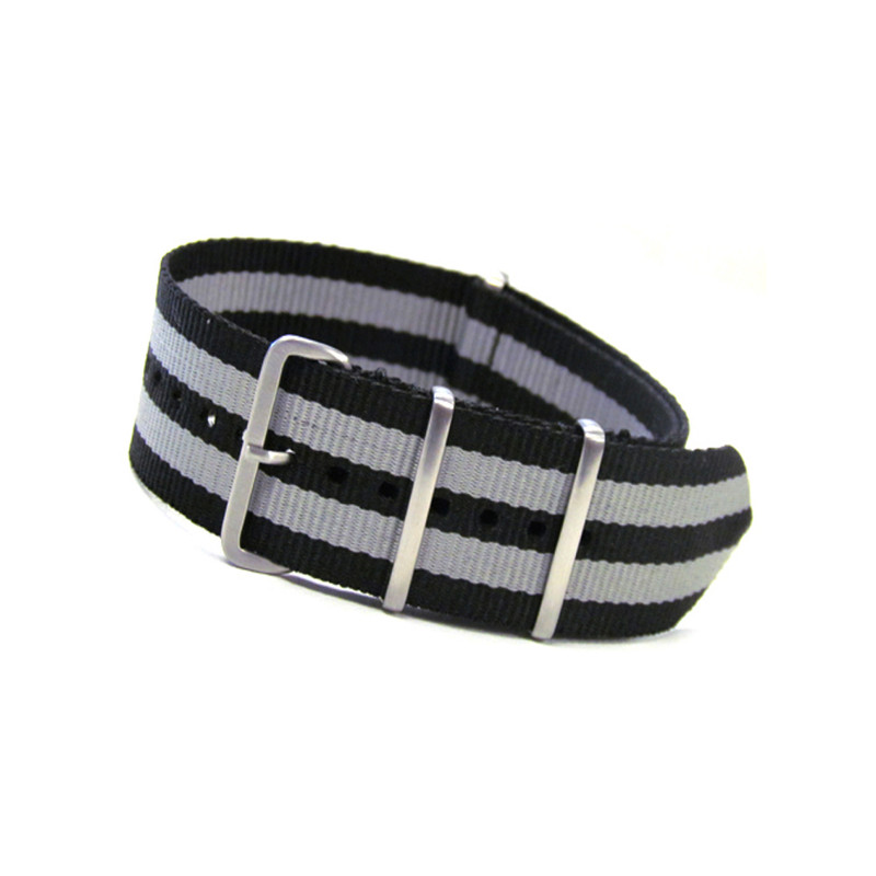 Bond 4-Square Ring Ballistic Nylon Watch Strap - Stainless Steel Rings | Panatime.com