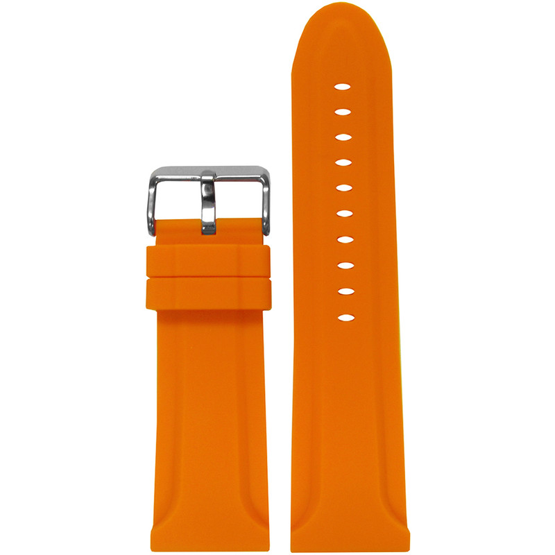 Waterproof Silicone Watch Strap | Beveled Edge | Diver | Orange | Panatime.com