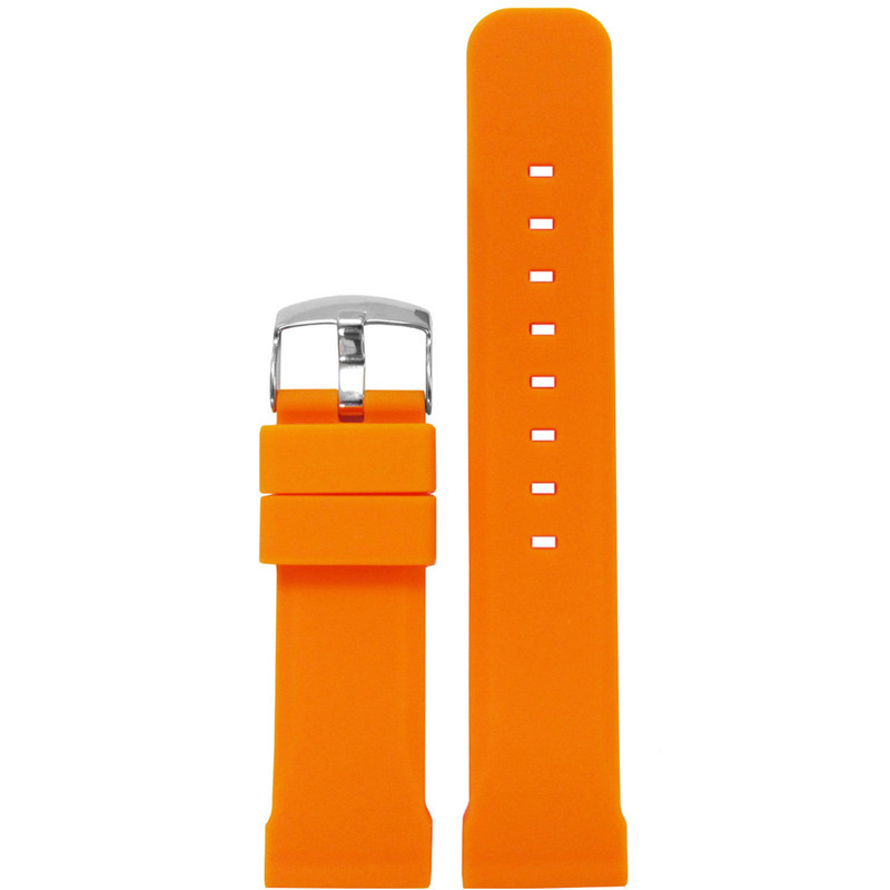 Waterproof Silicone Watch Strap | Orange | Flat | Diver | Panatime.com