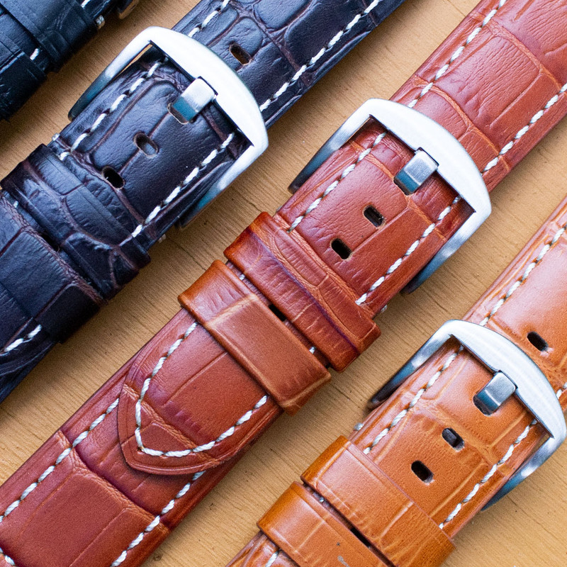 Leather watch clearance straps