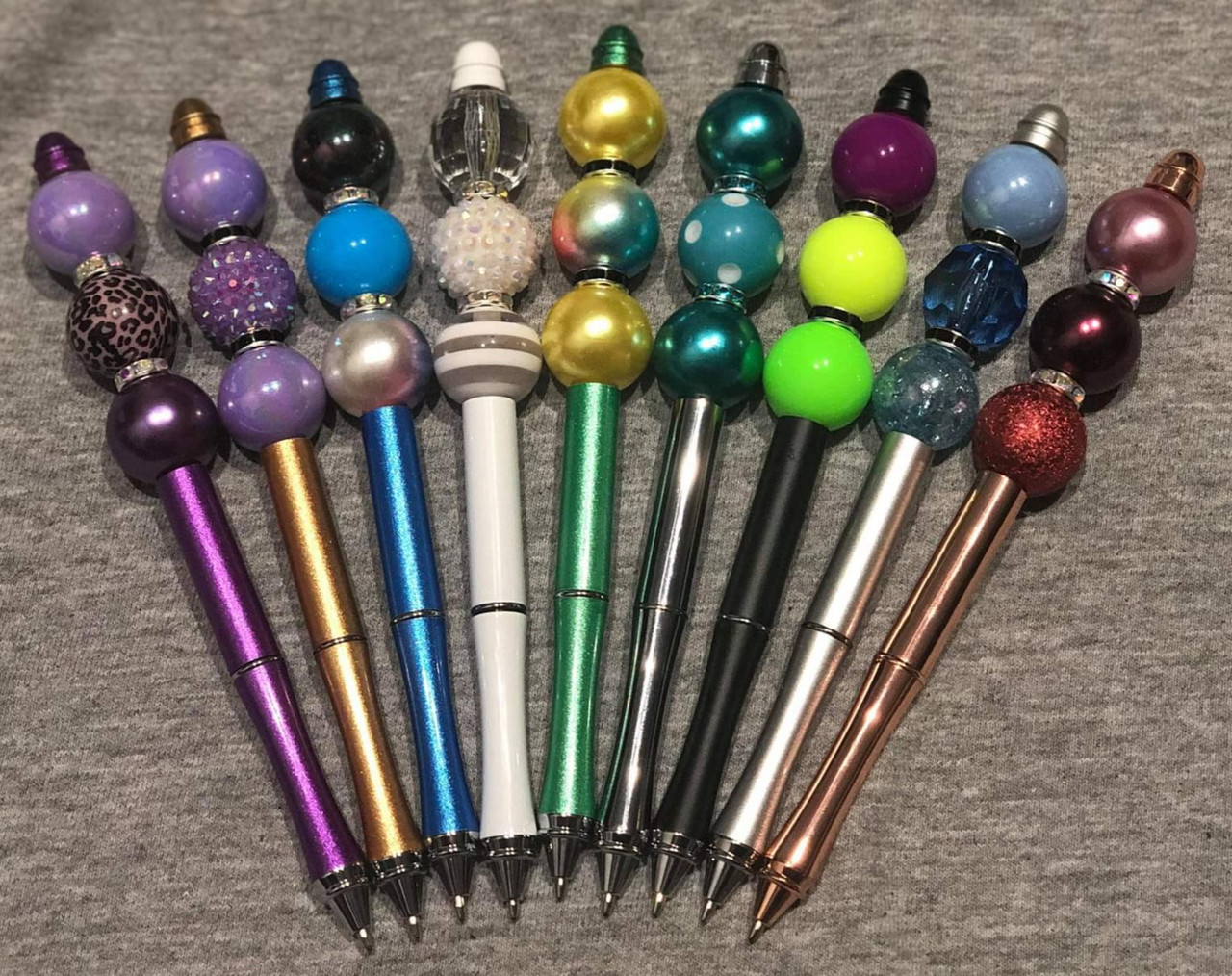 2 Purple DIY Beadable Pens ONLY