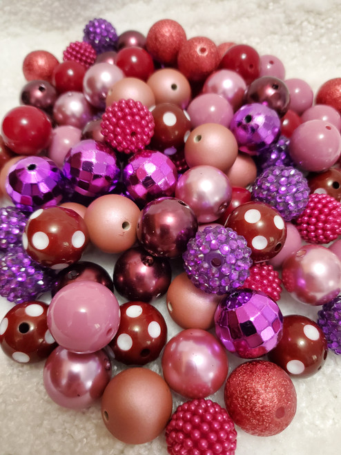 Bubblegum Beads - Wine Mix