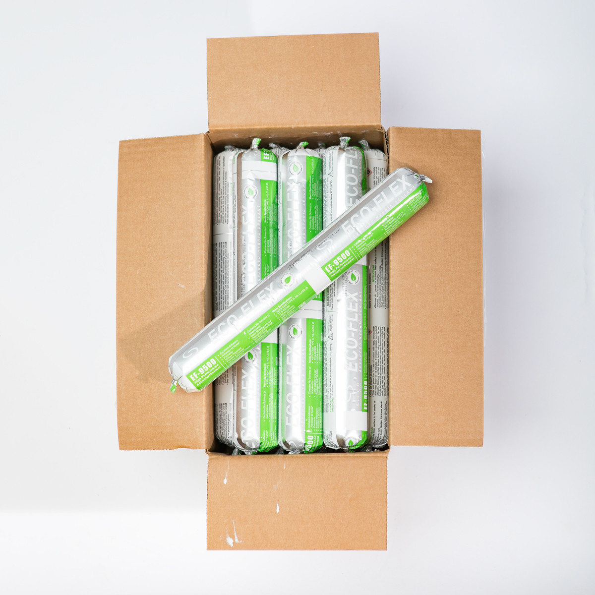 1 CASE (16) - SILCO ECO-FLEX 9500 WHITE SAUSAGE ADHESIVE 20oz