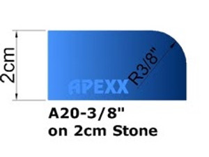 2CM Eased Edge Apexx Router Bit - A20 r10 - POS.1 3/8 RADIUS 2CM Eased Edge Apexx Router Bit - A20 r10 - POS.1 3/8 RADIUS