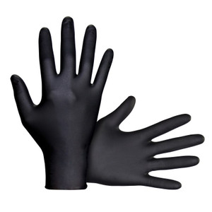 GLOVES NITRILE P/F BLACK RAVEN LARGE GLOVES NITRILE P/F BLACK RAVEN LARGE